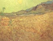Vincent Van Gogh Wheat Fields with Reaper at Sunrise (nn04) Sweden oil painting reproduction